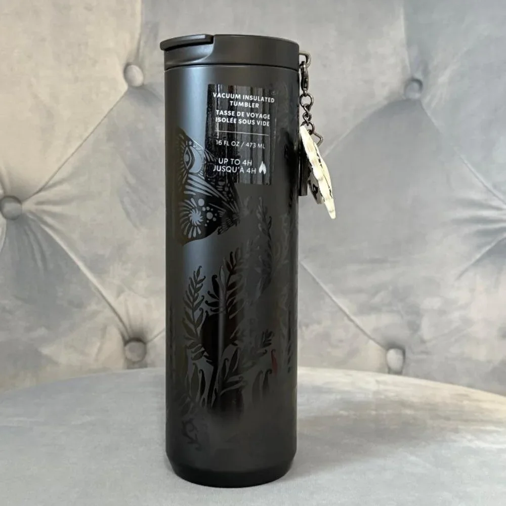 Starbucks Stainless Steel Onyx Tumbler with Moth Charm (16 oz) - Picture 3 of 7